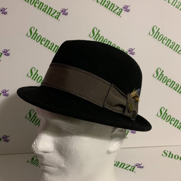 Vintage Goorin Bro Fedora Hat WPL 5923 100% Wool Made USA Black Feathers Large